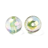 UV Plating Transparent Rainbow Iridescent Acrylic Beads OACR-F004-01D-3