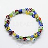 Handmade Evil Eye Lampwork Flat Round Bead Strands LAMP-L058-6mm-M-2