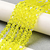 Transparent Electroplate Glass Beads Strands GLAA-F029-4mm-D21-4