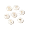 Natural Freshwater Shell Flat Round Beads SHEL-C009-01E-1