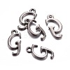 Gunmetal Plated Alloy Letter Pendants PALLOY-P097-03-G-2
