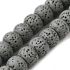 Natural Lava Rock Dyed Beads Strands G-Z036-A01-M-2