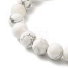 Natural Howlite & Lava Rock Round Beads Energy Power Stretch Bracelet for Men Women BJEW-JB07037-02-5