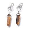 Natural Tiger Eye Pointed Big Pendants G-D0021-01P-23-3