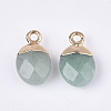 Electroplate Natural Green Aventurine Charms X-G-S344-09J-2