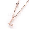 304 Stainless Steel Initial Pendant Necklaces NJEW-G321-04RG-L-1