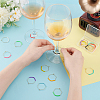 Hexagon 316 Stainless Steel Hoop Wine Glass Charms AJEW-PH01574-3