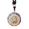 Orgonite Chakra Natural & Synthetic Mixed Stone Pendant Necklaces QQ6308-13-1