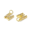 Real 18K Gold Plated Brass Micro Pave Clear Cubic Zirconia Charms KK-E068-VB452-M-3