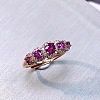 Flat Round Natural Garnet Finger Rings FS-WG33969-01-4