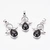Natural Black Agate(Dyed & Heated) Pendants G-G651-A09-1