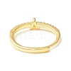Clear Cubic Zirconia Initial Letter Adjustable Ring RJEW-C052-01G-A-3