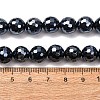 Electroplated Natural Agate Beads Strands G-B191-A07-10mm-18-5