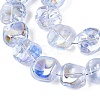 Electroplate Transparent Glass Beads Strands EGLA-N057-02A-M-4