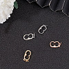 4Pcs 4 Styles Brass Micro Pave Clear Cubic Zirconia Twister Clasps ZIRC-DR0001-03-4