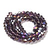Transparent Electroplate Glass Beads Strands EGLA-A039-T3mm-B04-2