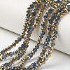 Electroplate Transparent Glass Beads Strands EGLA-A034-T8mm-O02-1