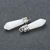 Bullet Natural White Jade Pointed Pendants G-E332-C27-3