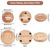   4Pcs 2 Style Flat Round Natural Bamboo Soap Case Holder AJEW-PH0003-24-4