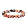 Dyed Natural Fire Crackle Agate Bead Stretch Bracelets BJEW-JB07519-4