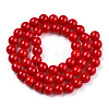 Opaque Solid Color Glass Beads Strands GLAA-T032-P8mm-04-3