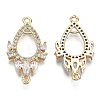 Brass Micro Pave Clear Cubic Zirconia Pendants KK-T056-64G-NF-2