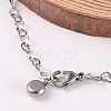 304 Stainless Steel Heart Link Chains Anklets AJEW-AN00136-3
