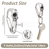 1Pc Stainless Steel Push Gate Snap Keychain Clasp Findings FIND-FH0011-89-2