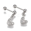 304 Stainless Steel Barbell Cartilage Earrings EJEW-H113-07P-1