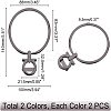  4Pcs 2 Colors Ring Alloy Bag Handle FIND-PH0001-64-5
