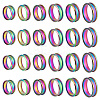 24Pcs 6 Styles 201 Stainless Steel Grooved Finger Ring Settings STAS-ME0003-12MC-1