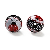 Printed Wood Round Beads LS-WOOD-C012-01A-1