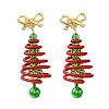Aluminum Glass Dangle Stud Earrings EJEW-JE06582-3