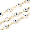 3.28 Feet Handmade Evil Eye Lampwork Link Chains X-CHC-F009-01B-G02-1