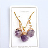 Nuggets Natural Amethyst Pendant Necklaces & Dangle Earrings Sets FS-WGD81FA-01-1