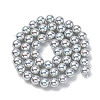UV Plating Pearlized Glass Pearl Beads Strands GLAA-F128-01B-T12-4