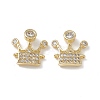 Brass Pave Clear Cubic Zirconia Connector Charms KK-E068-VB348-2