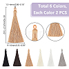 Unicraftale 12Pcs 6 Colors Nylon Tassels Big Pendant Decorations FIND-UN0002-60-3