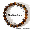 8MM Round Natural Tiger Eye Beaded Stretch Bracelets for Men GW6594-4