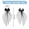 3Pcs 3 Colors Polyester Mesh Big Bowknot Hair Barrettes OHAR-FH0001-14-2