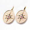 Brass Micro Pave Cubic Colorful Zirconia Pendants KK-N232-170G-NF-1
