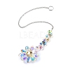 Glass Flower Hanging Suncatchers HJEW-C009-01A-2