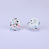 Colorful Pattern Printed Silicone Focal Beads LS-SI-JX0022A-05-1
