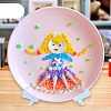 DIY Princess Pattern Shell Conch Disk Paste Painting For Kids DIY-P035-09-1