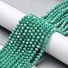 Opaque Solid Color Electroplate Glass Beads Strands GLAA-F029-P4mm-C07-4