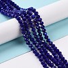 Electroplate Opaque Solid Color Glass Beads Strands EGLA-A044-P4mm-L07-4