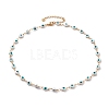 Evil Eye 304 Stainless Steel Enamel Link Chains Bracelets & Necklaces Jewelry Sets SJEW-JS01152-2