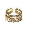 Adjustable Brass Micro Pave Clear Cubic Zirconia Cuff Rings for Women FS-WG2E2D8-01-2