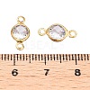 Brass Clear Cubic Zirconia Connector Charms KK-T070-07C-A-3