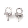 Brass with Cubic Zirconia Peg Bails KK-B087-13A-P-1